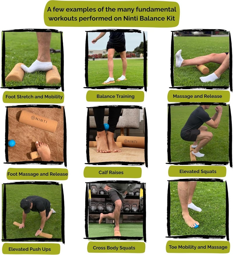 NINTI Balance Board - Premium Cork Balancing Board & Foot Strengthener for Enhanced Foot Function | Unique Design for Balance Stability & Foot Strength | Improve Mobility & Prevent Falls | Balance Trainer - Image 4